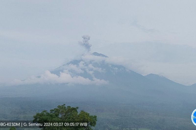 Tinggi letusan erupsi Gunung Semeru capai satu km di atas puncak