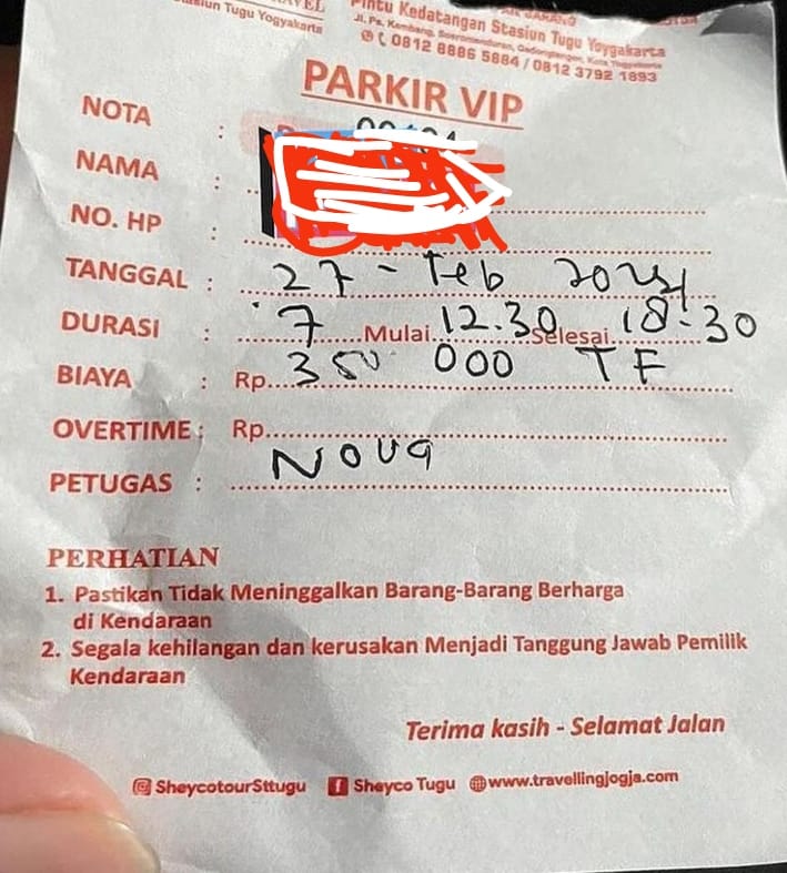 Viral tarif parkir Rp350 ribu di area Stasiun Tugu, ini tanggapan Daop 6 Yogyakarta Viral tarif parkir Rp350 ribu di area Stasiun Tugu, ini tanggapan Daop 6 Yogyakarta