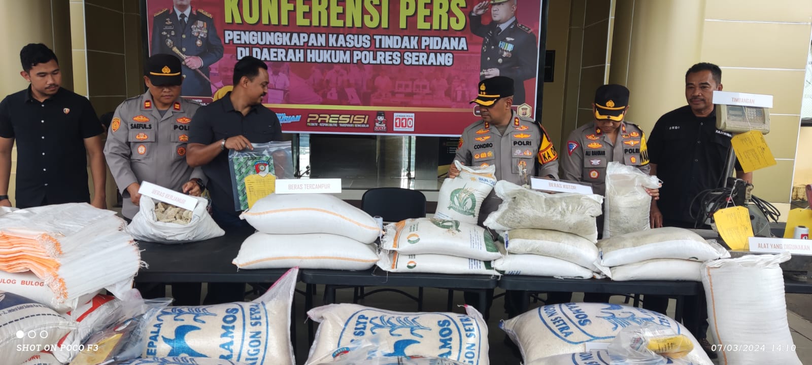 Polres Serang ringkus pengoplos beras Bulog dengan keuntungan ratusan juta
