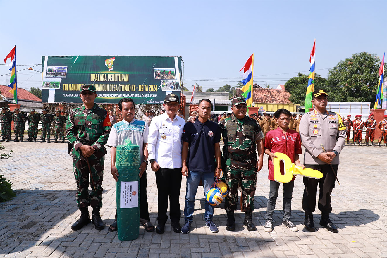 Bantu percepatan pembangunan, Pemkab Bekasi apresiasi program TMMD ke-119 Bantu percepatan pembangunan, Pemkab Bekasi apresiasi program TMMD ke-119