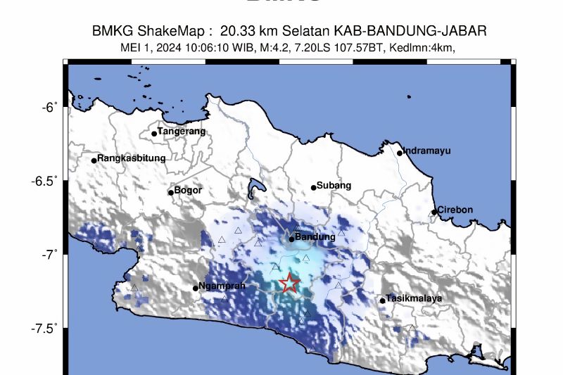 Getaran gempa di Bandung timbul akibat aktivitas sesar Garut