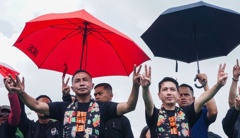 Pasangan Dharma -Kun Wardana salurkan hak pilih di Jakarta Selatan