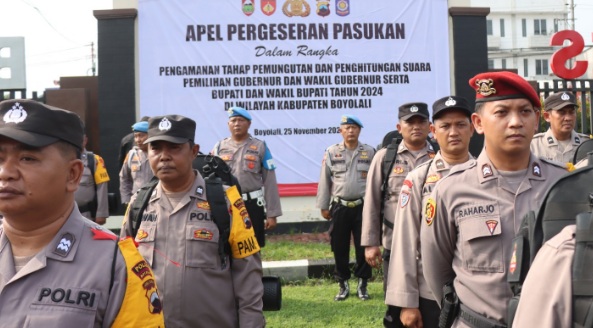 Pastikan keamanan jelang Pilkada, Polres Boyolali gelar apel gabungan Pastikan keamanan jelang Pilkada, Polres Boyolali gelar apel gabungan