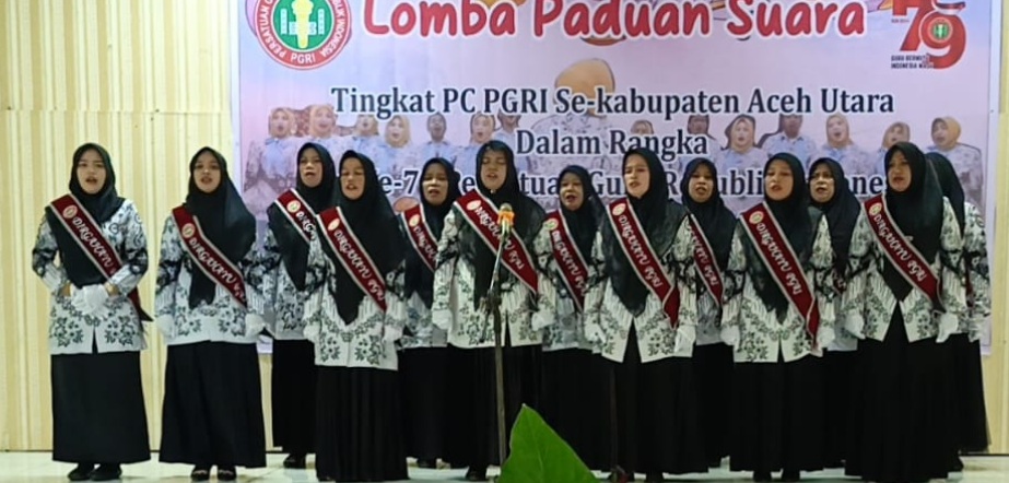 117 guru ikuti lomba panduan suara meriahkan HUT PGRI ke-79 di Aceh Utara 117 guru ikuti lomba panduan suara meriahkan HUT PGRI ke-79 di Aceh Utara