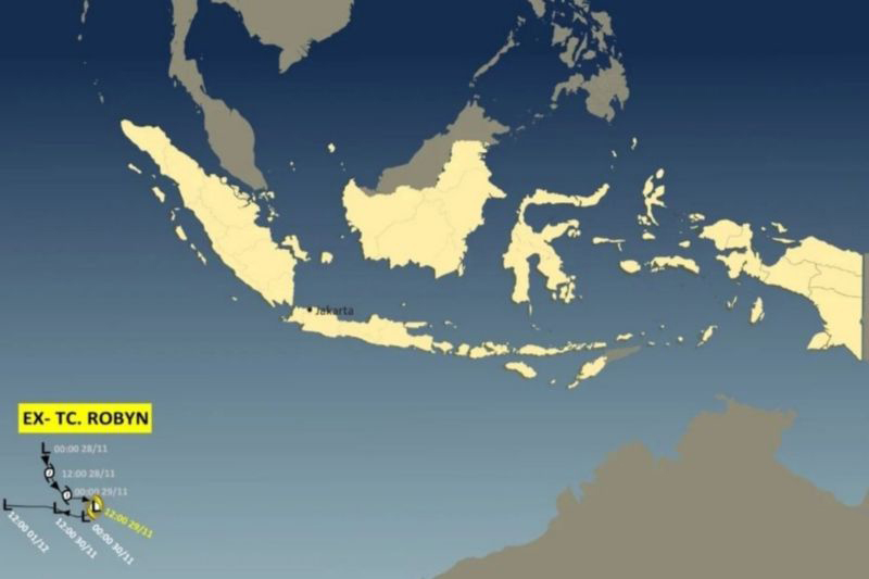 Siklon Robyn menginduksi kecepatan angin Samudera Hindia barat Banten Siklon Robyn menginduksi kecepatan angin Samudera Hindia barat Banten