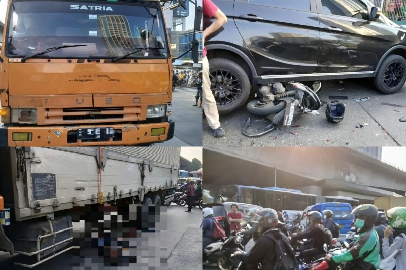 Satu orang tewas akibat truk hilang kendali di Slipi Satu orang tewas akibat truk hilang kendali di Slipi