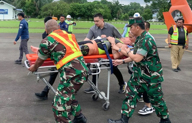Alami kecelakaan, seorang atlet Aquabike asal Italia dievakuasi ke Medan