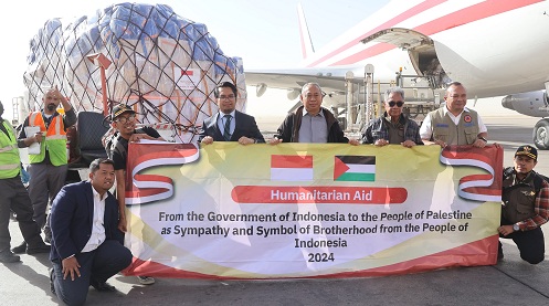 Bantuan kemanusiaan pemerintah Indonesia untuk Palestina tiba di Yordania