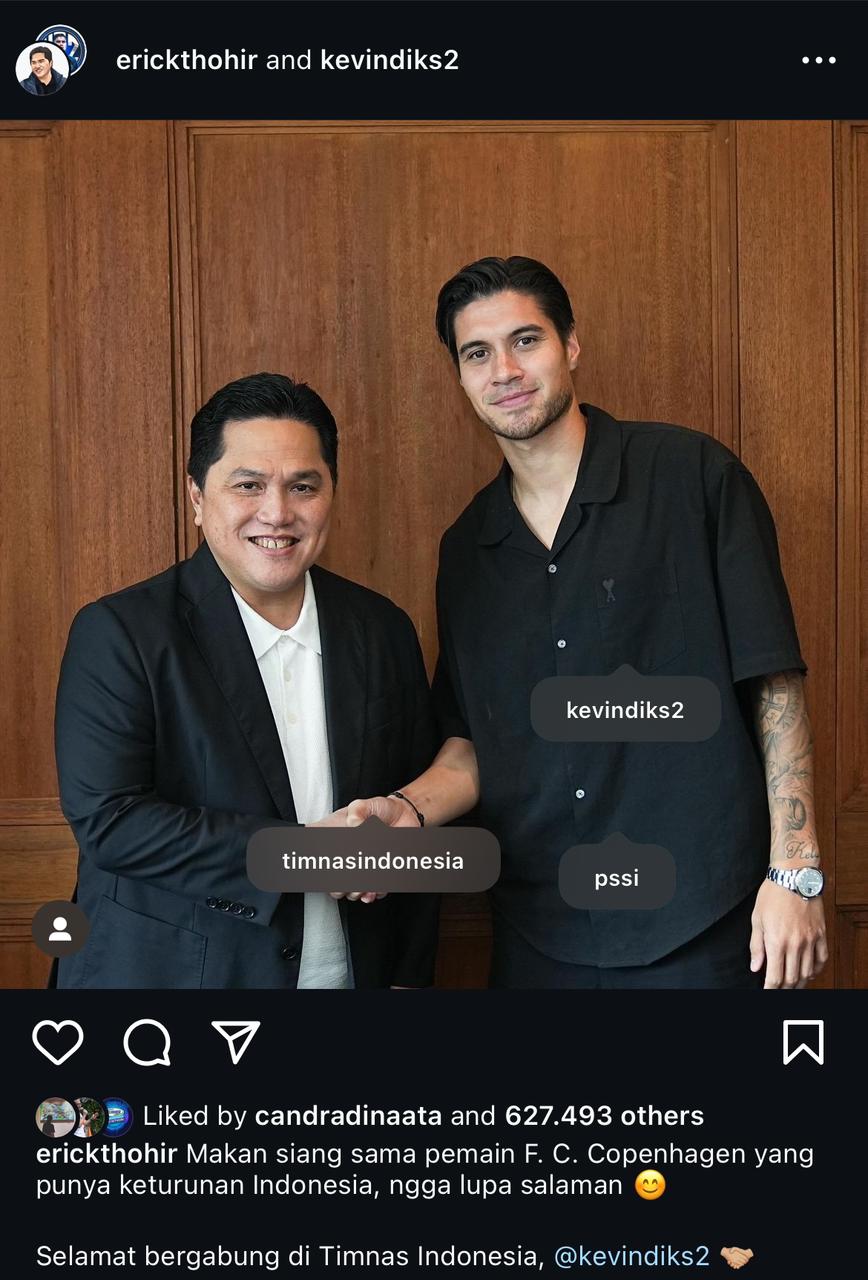 Salaman dengan Erick Thohir, Kevin Diks gabung Timnas Salaman dengan Erick Thohir, Kevin Diks gabung Timnas