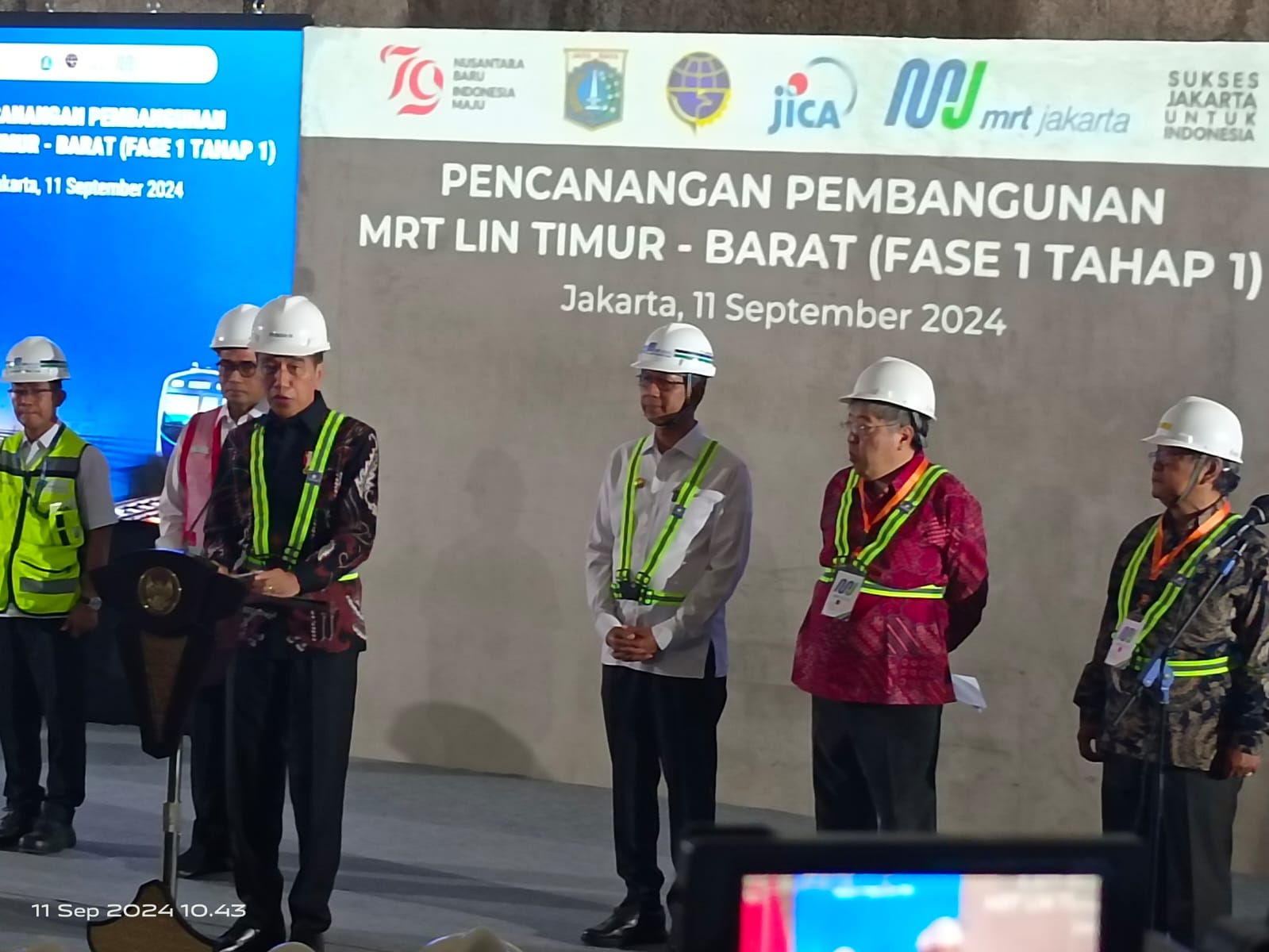 Presiden Jokowi canangkan pembangunan MRT Lin Timur- Barat fase 1 tahap 1