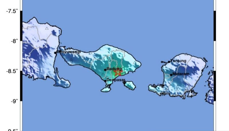 Gempa dangkal magnitudo 4,9 getarkan Bali Gempa dangkal magnitudo 4,9 getarkan Bali