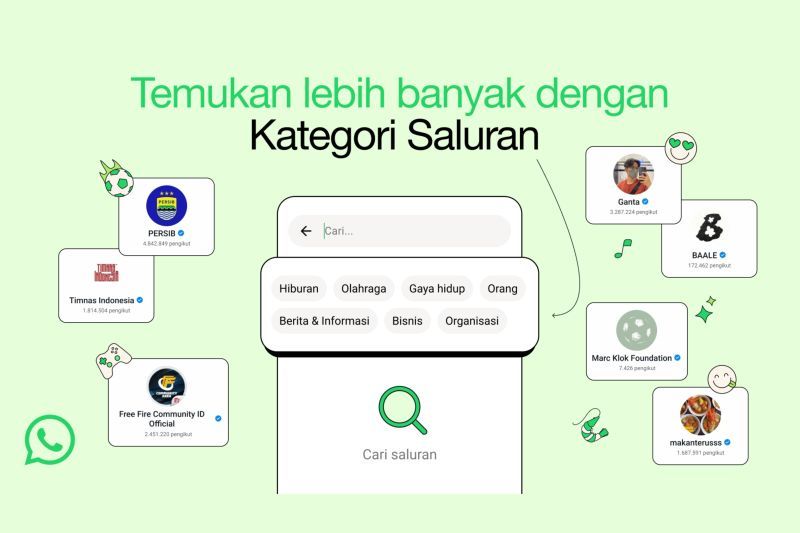 WhatsApp sediakan Kategori Saluran untuk memudahkan pengguna WhatsApp sediakan Kategori Saluran untuk memudahkan pengguna