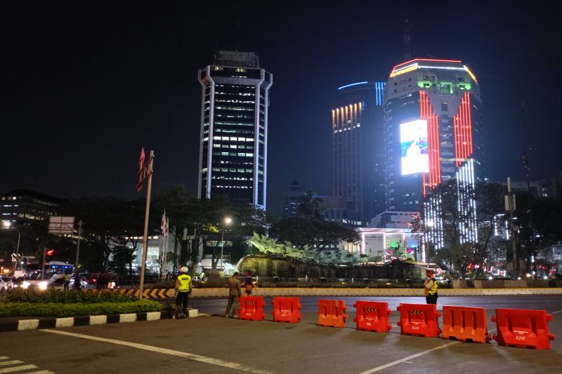 Pollisi tutup jalan di kawasan Patung Kuda jelang gala dinner ISF 2024