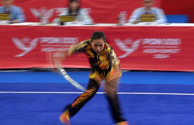 Wushu Jatim berjaya di taolu, kawinkan emas duilian putra dan putri
