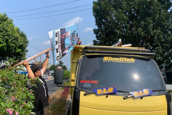 Bawaslu Bengkulu tertibkan 6.451 alat peraga langgar aturan