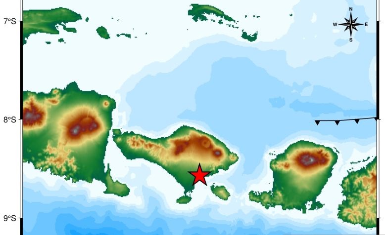Gempa dangkal magnitudo 4,8 guncang Gianyar Bali Gempa dangkal magnitudo 4,8 guncang Gianyar Bali