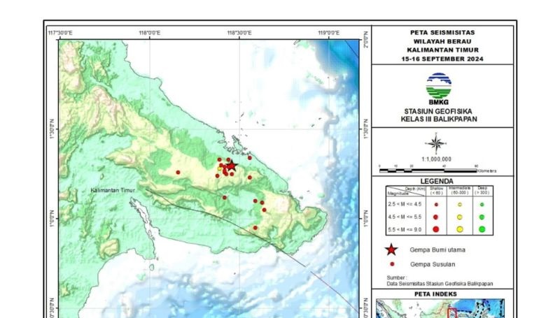 BMKG catat 19 kali gempa susulan di Berau Kalimantan Timur BMKG catat 19 kali gempa susulan di Berau Kalimantan Timur