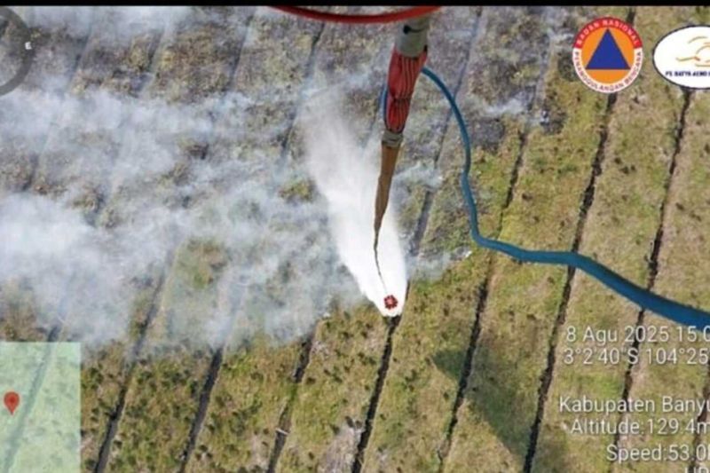 BPBD kerahkan tiga helikopter padamkan karhutla di Banyuasin dan PALI