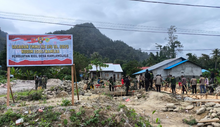 TMMD ke-125 Kodim 1506/Namlea, TNI terus gelorakan semangat gotong royong