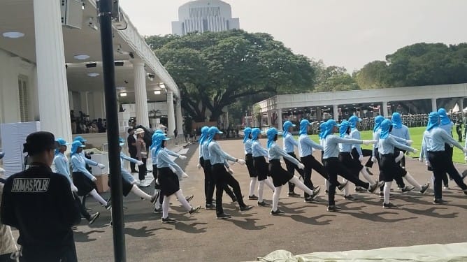 Gladi Kotor Upacara Detik-detik Proklamasi di Istana Merdeka Gladi Kotor Upacara Detik-detik Proklamasi di Istana Merdeka