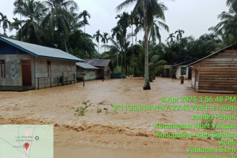 Banjir rendam tujuh desa di Aceh Selatan akibat air sungai meluap