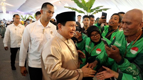 Gembira, pengemudi ojol berlebaran di Istana bareng Prabowo