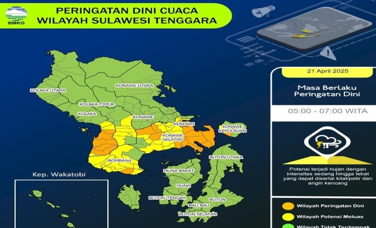 BMKG Kendari prediksi hujan sedang di sejumlah wilayah Sultra BMKG Kendari prediksi hujan sedang di sejumlah wilayah Sultra