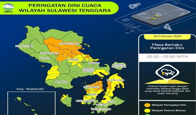 BMKG prakirakan wilayah Sultra umumnya berawan hingga hujan BMKG prakirakan wilayah Sultra umumnya berawan hingga hujan