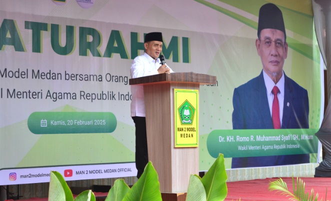 Wamenag RI apresiasi kesungguhan Kepala MAN 2 Model Medan perjuangkan siswa Wamenag RI apresiasi kesungguhan Kepala MAN 2 Model Medan perjuangkan siswa
