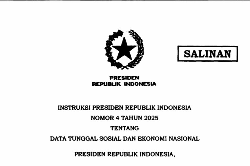 Prabowo terbitkan Inpres 4/2025 untuk integrasi data sosial Prabowo terbitkan Inpres 4/2025 untuk integrasi data sosial