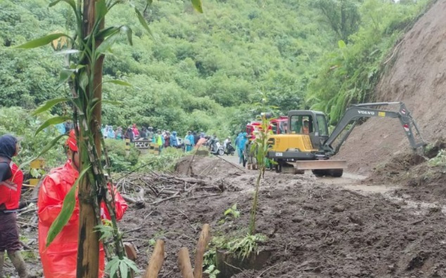 Jalur akses menuju Bromo terputus akibat longsor Jalur akses menuju Bromo terputus akibat longsor