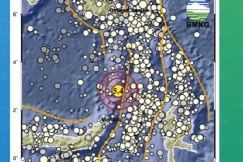 Gempa magnitudo 5,4 guncang Sulawesi Utara Gempa magnitudo 5,4 guncang Sulawesi Utara