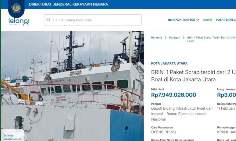 Kepala BRIN: Pelelangan kapal Baruna Jaya karena tidak layak operasi Kepala BRIN: Pelelangan kapal Baruna Jaya karena tidak layak operasi