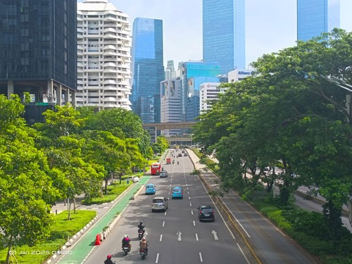 Libur Tahun Baru lalin di Jl Sudirman Jakarta lancar