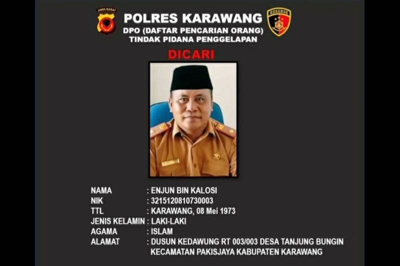 Polres Karawang tetapkan seorang kades DPO kasus penggelapan