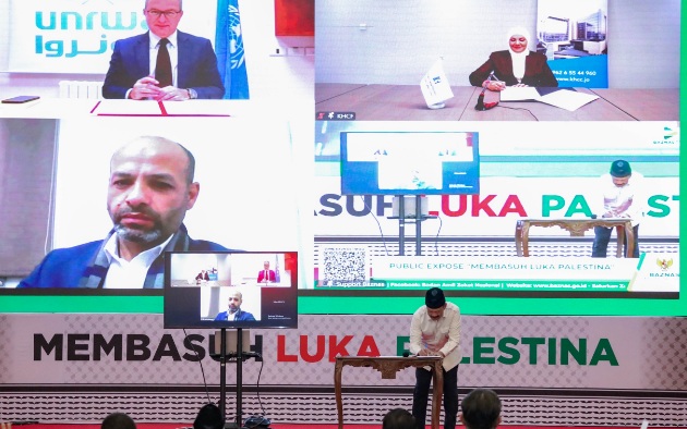 Bantu Palestina, BAZNAS RI tandatangani MoU dengan UNRWA, JHCO, dan KHCF