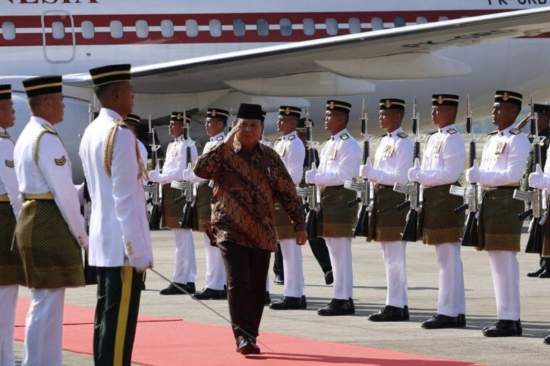 Prabowo tiba di Malaysia siap bahas penguatan bilateral dua negara