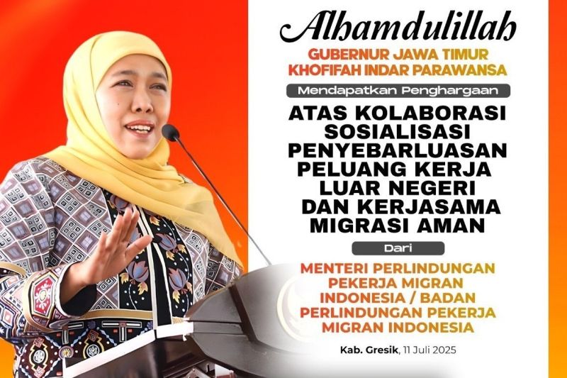 Khofifah terima penghargaan atas komitmen lindungi pekerja migran Khofifah terima penghargaan atas komitmen lindungi pekerja migran