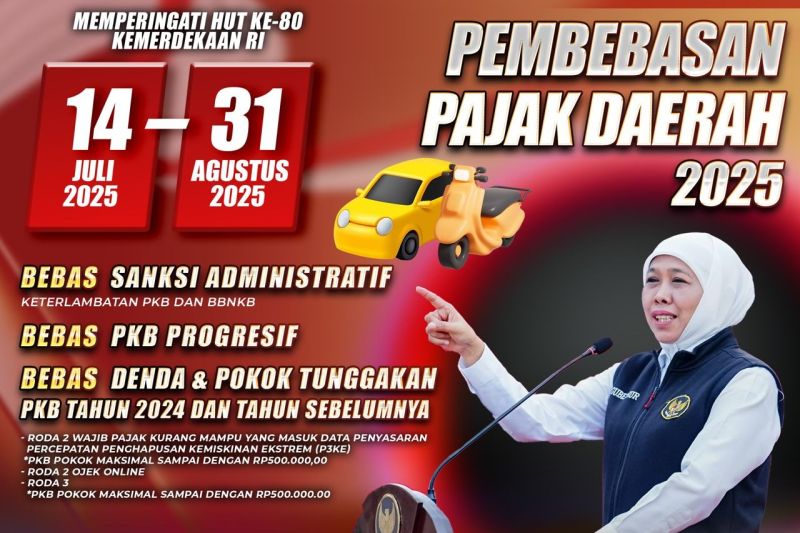 Pemprov Jatim gelar pemutihan pajak kendaraan hingga 31 Agustus 2025