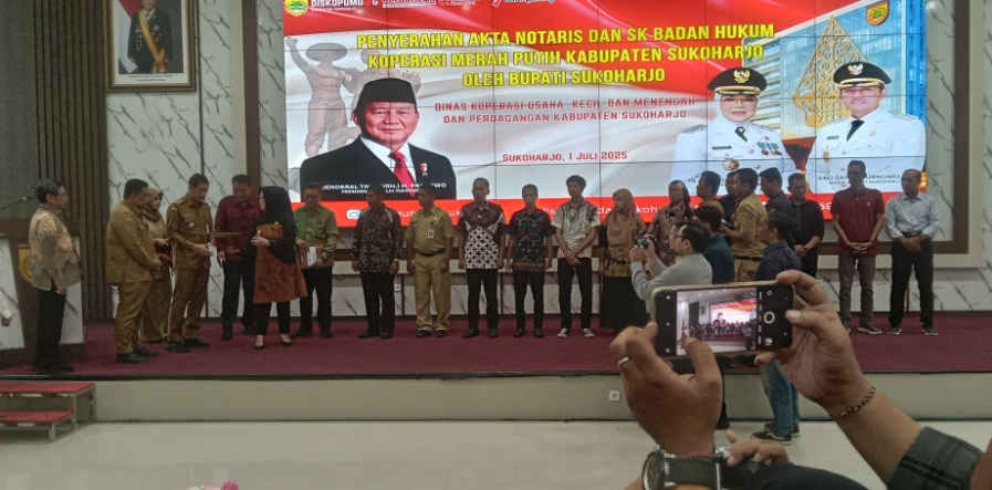 Sah, Koperasi Merah Putih di 167 desa/kelurahan di Sukoharjo legal