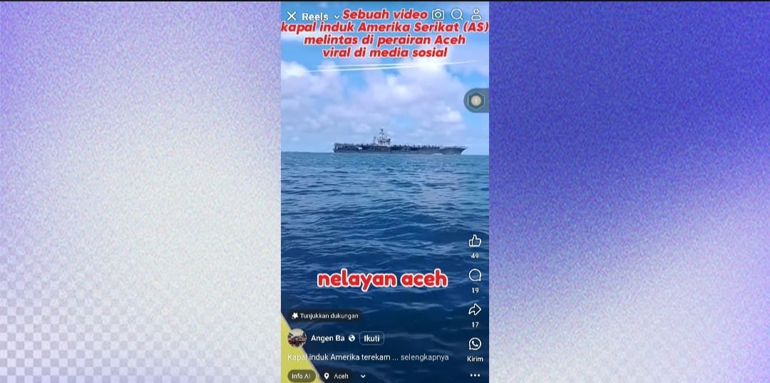 Viral, kapal perang Amerika Serikat Lewat perairan Aceh. Ini kata Kapuspen TNI Viral, kapal perang Amerika Serikat Lewat perairan Aceh. Ini kata Kapuspen TNI