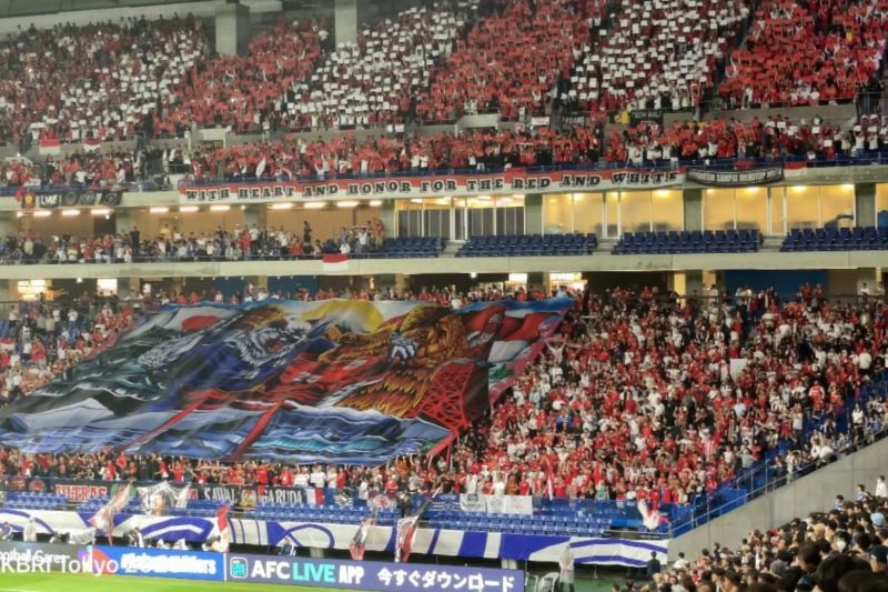 Ribuan suporter Garuda dukung Timnas Indonesia di Jepang dengan tertib Ribuan suporter Garuda dukung Timnas Indonesia di Jepang dengan tertib