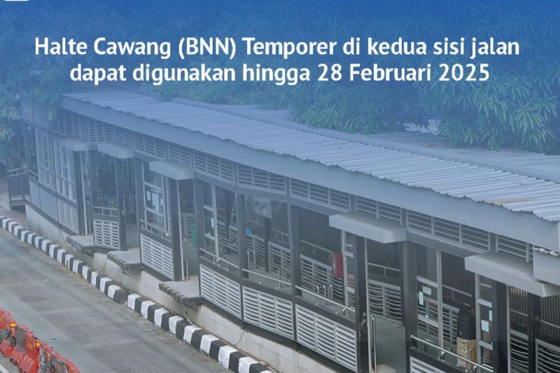 Halte Transjakarta BNN Temporer akan dibongkar Halte Transjakarta BNN Temporer akan dibongkar