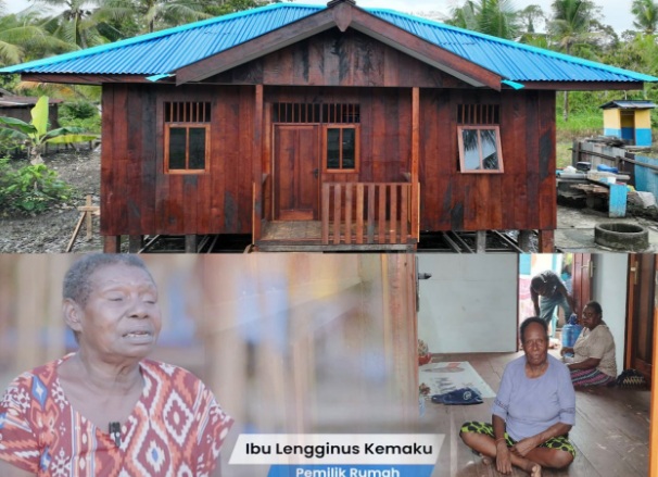Rumah dibangun Satgas TMMD, Ibu Lengginus Kemaku terharu Rumah dibangun Satgas TMMD, Ibu Lengginus Kemaku terharu