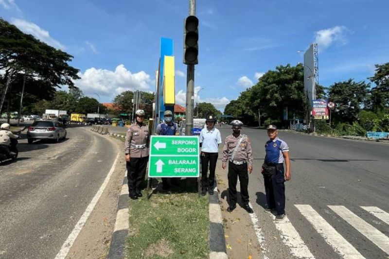 Dishub Tangerang sudah pasang rambu petunjuk jalan di jalur mudik