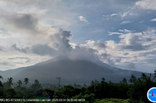 PGA catat satu kali getaran banjir lahar Gunung Lewotobi Laki-laki PGA catat satu kali getaran banjir lahar Gunung Lewotobi Laki-laki