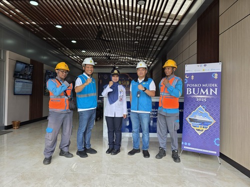 Singgah di posko mudik BUMN PLN, Pelindo, Pupuk Indonesia