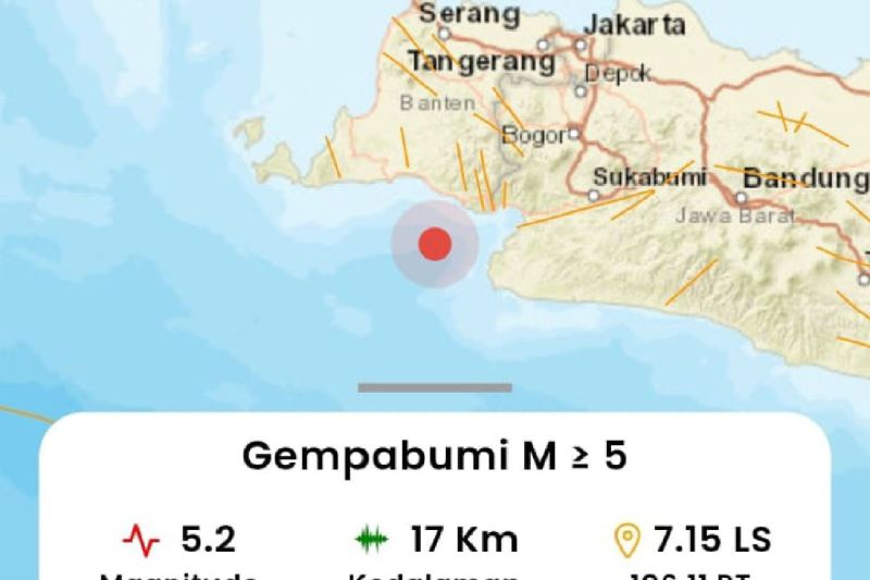 Getaran Gempa Bayah Banten dirasakan hingga Sukabumi Getaran Gempa Bayah Banten dirasakan hingga Sukabumi