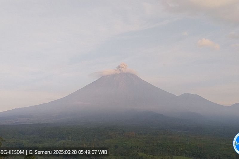 Gunung Semeru erupsi tiga kali dengan letusan setinggi 400 meter Gunung Semeru erupsi tiga kali dengan letusan setinggi 400 meter