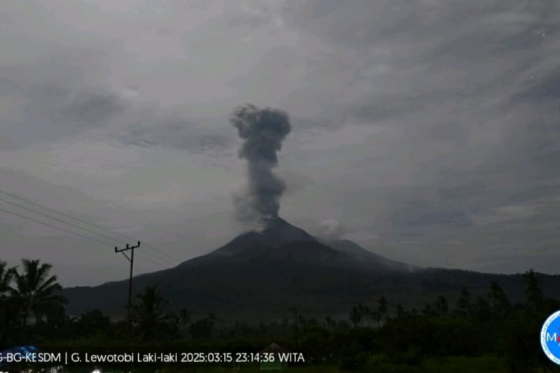Gunung Lewotobi Laki-laki lima kali erupsi dalam enam jam pada Sabtu